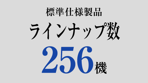 標準仕様製品ラインナップ数 256機